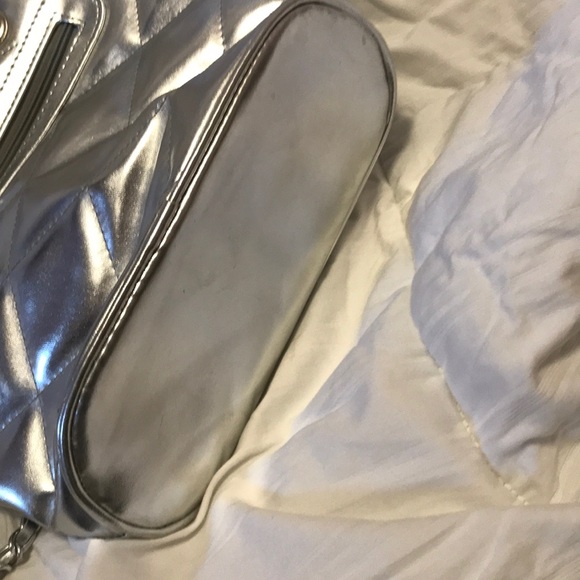 Silver Quilted Evening Tote Bag - Picture 5 of 8